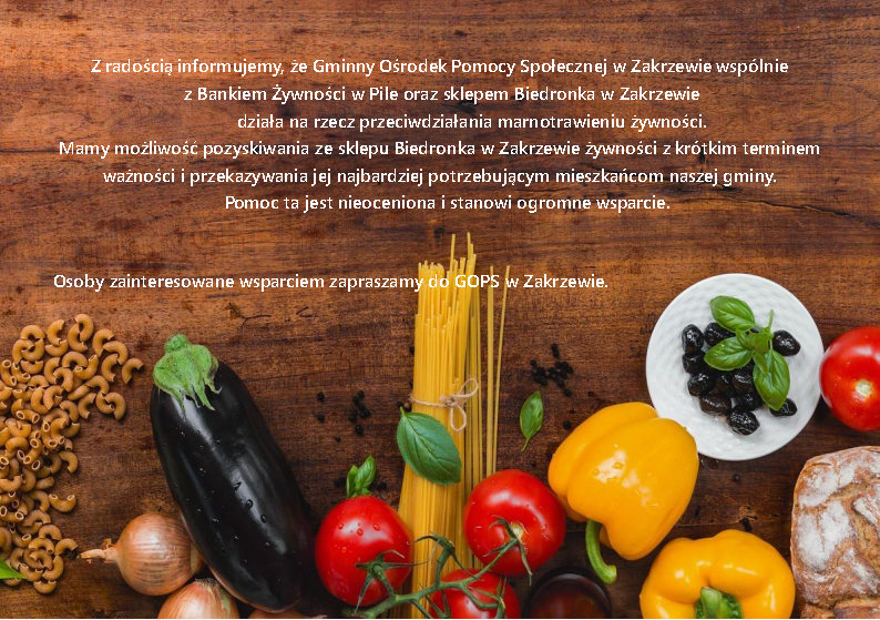 warzywa i makranon na blacie kucjennym z tekstem z powyżej 